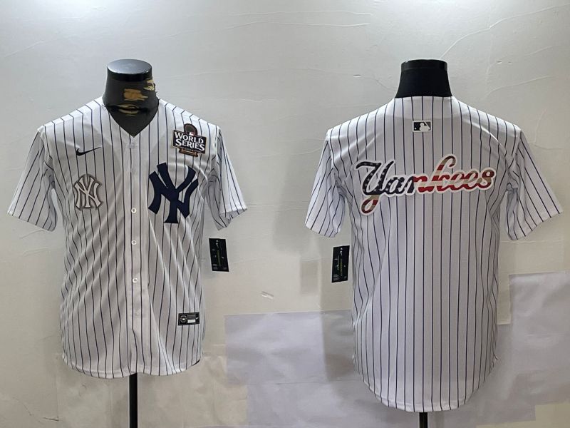 Men New York Yankees Blank White stripe Game 2024 Nike MLB Jersey style 102728